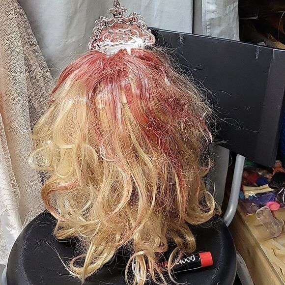 Gothic/Carrie/Prom Queen zombie dress with wig & crown - Picture 3 of 8